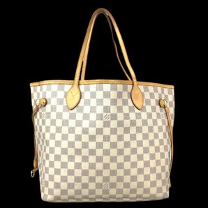 【1円～】ルイヴィトン LOUIS VUITTON バッグ トートバッグ ショルダー ネヴァーフルMM ダミエアズール N51107 SP0110 レザー ホワイト 中の画像1