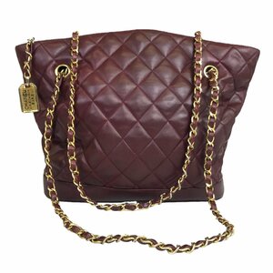 【1円～】シャネル CHANEL バッグ チェーンショルダーバッグ マトラッセ ココマーク レザー ゴールド金具 ボルドー 中古