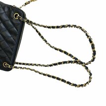 【1円～】 シャネル CHANEL バッグ チェーンショルダー マトラッセ ラムスキン 1番台 ブラック ゴールド金具 カード付き 中古_画像6