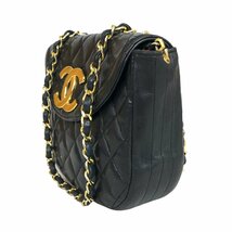 【1円～】シャネル CHANEL バック デカココ ショルダーバッグ チェーンショルダー マトラッセ レザー ブラック ゴールド金具 中古_画像3