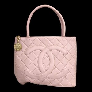 【1円～】シャネル CHANEL バッグ 復刻トート トートバッグ ココマーク ピンク レザー 6番台 ゴールド金具 中古