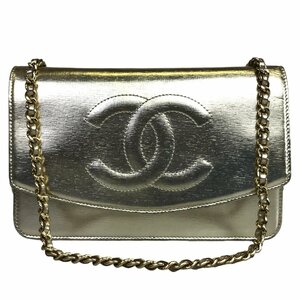 【1円～】シャネル CHANEL バッグ ショルダーバッグ チェーンウォレット チェーンショルダー 財布 ココマーク 12番台 レザー ゴールド 中古