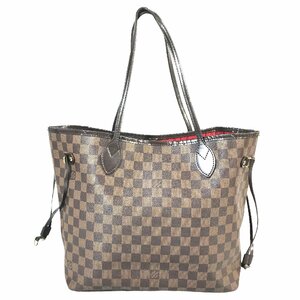 【中古】ルイヴィトン LOUISVUITTON バッグ トートバッグ ネヴァーフルPM N51109 VI409 レザー ブラウン ダミエ 中古