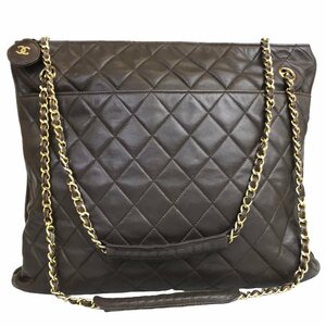 1円～ シャネル CHANEL バッグ ショルダーバッグ チェーンショルダー マトラッセ ココマーク レザー ２番台 ブラウン 中古