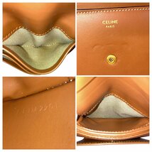 【1円～】セリーヌ CELINE 財布 ミニ財布 コンパクト財布 三つ折り トリオンフ レザー コンパクトウォレット ブラウン 中古_画像10