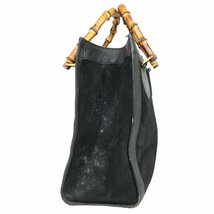 【1円～】グッチ GUCCI バッグ ハンドバッグ トートバッグ バンブー スエード ブラック 002 1186 0260 中古_画像2