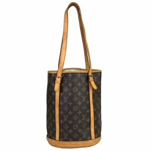 【1円～】ルイヴィトン LOUIS VUITTON バッグ ショルダーバッグ M42236 バケットGM レザー ブラウン モノグラム 中古