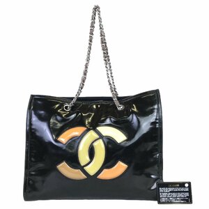 【1円～】 シャネル CHANEL バッグ ハンドバッグ トートバッグ ココマーク チェーンハンドル エナメル 16番台 付属品付き 中古