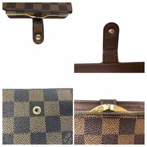 【1円～】ルイヴィトン LOUISVUITTON 財布 二つ折り 財布 がま口財布 ダミエ ダミエ ガマロ N61664 M10073 レザー ブラウン 中古_画像9