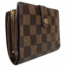 【1円～】ルイヴィトン LOUISVUITTON 財布 二つ折り 財布 がま口財布 ダミエ ダミエ ガマロ N61664 M10073 レザー ブラウン 中古_画像2