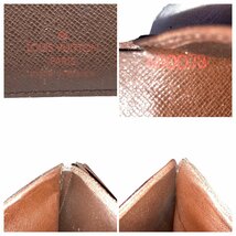 【1円～】ルイヴィトン LOUISVUITTON 財布 二つ折り 財布 がま口財布 ダミエ ダミエ ガマロ N61664 M10073 レザー ブラウン 中古_画像7