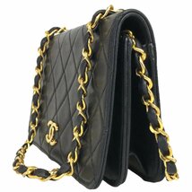 【1円～】シャネル CHANEL バッグ ショルダーバッグ チェーンショルダー マトラッセ ラムスキン レザー ブラック 中古_画像3