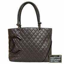 【1円～】 シャネル CHANEL バッグ ハンドバッグ トートバッグ カンボンライン マトラッセ デカココマーク レザー10番台 ブラウン 中_画像1