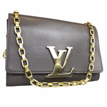 【1円～】ルイヴィトン LOUIS VUITTON バッグ ショルダーバッグ LVロゴ ポシェットルイーズGM M94647 レザーブラウン 中古_画像1