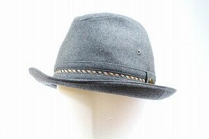 DAKS LONDON ダックス 綺麗め ハット ソフト帽 帽子 ぼうし トレモントハット 日本製 中央帽子 57㎝ グレー メンズ [868610]