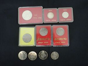 D130-60-M　記念硬貨まとめ　額面3500円　1964年 東京オリンピック1000円銀貨・100円銀貨/天皇陛下御即位記念500円硬貨/沖縄復帰20年記念