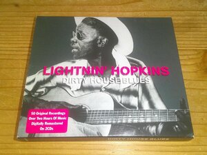 CD：LIGHTNIN' HOPKINS DIRTY HOUSE BLUES ライトニン・ホプキンス：2枚組50曲：デジタルリマスター：アウターケース付き