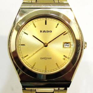 RADO DIASTAR ラドーダイヤスター デイト スイス製 113.9519.3 メンズ 腕時計 Qz クォーツ 電池切れゴールド kdKTの画像2