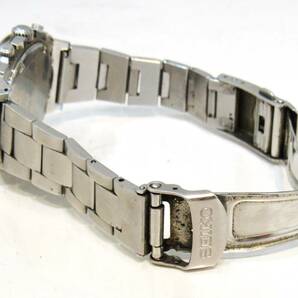 SEIKO セイコー クロノグラフ デイト 7T32-9000 クォーツ 腕時計 青文字盤 ベルト純正 不動品 ユーズド品 電池切れ kdKTの画像8