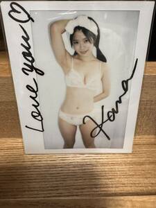 ワイドチェキ　山田かな　トレカ　love you 直筆サイン 