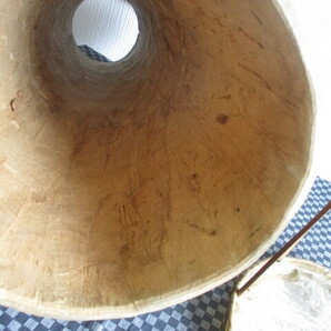 ■アンティーク 革張り木製太鼓 民族打楽器 古道具 古民具 インテリア ディスプレーの画像6