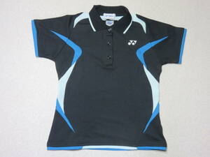  superior article YONEX badminton game shirt black turquoise lady's S