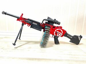 M249風電動スポンジダーツトイガン ナーフ　ドラムマガジン　ガンチェーン ナーフ MINIMI ミニミ電動ガン エアガン 