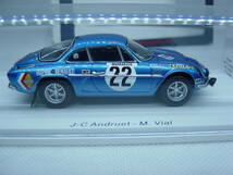 送料350円～ spark 1/43 Alpine A110 4th Monte Carlo Rally 1971 #22 J-C Andruet/M.Vial アルピーヌ モンテカルロ ラリー_画像6