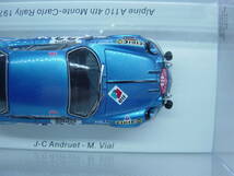 送料350円～ spark 1/43 Alpine A110 4th Monte Carlo Rally 1971 #22 J-C Andruet/M.Vial アルピーヌ モンテカルロ ラリー_画像7