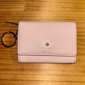 キーホルダー付きコインケース パスケース 薄いピンク kate spade ケイトスペード 財布 小銭入れ