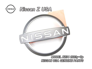 RZ34フェアレディZ【NISSAN】ニッサンZ純正USエンブレム-リアNISSANマーク/USDM北米仕様126×103mmガーニッシュCIマーク円形バッジUSA