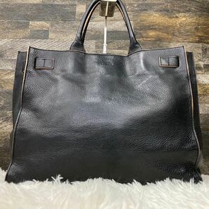 美品 A4● フルラ FURLA トートバッグ ビジネス ハンド レザー 本革 黒 ブラック バイカラー メンズ 希少モデル 大容量の画像5