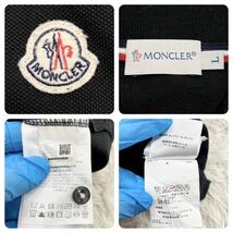 極美品 L MONCLER モンクレール ポロシャツ 半袖 ロゴワッペン マグリア ロゴボタン トリコロール 黒 ブラック メンズ 正規品_画像8