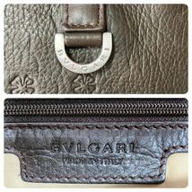 A4● 極美品 BVLGARI ブルガリ コレツィオーネ トートバッグ ハンド ショルダー 肩掛け メンズ ビジネス レザー 本革 ブラウン ロゴ D金具_画像10