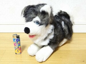 希少 80年代 ビンテージ シベリアンハスキー犬 ワンちゃん ぬいぐるみ 27cm レトロ 当時物