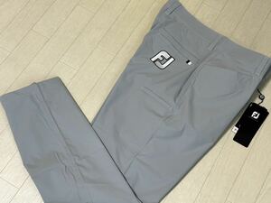 新品★FootJoy フットジョイ ビッグロゴ マルチポケット 吸汗速乾 ストレッチ テーパードパンツ/春夏/グレー/サイズL(w82-86)/送料185円