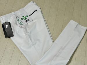 新品◆フットジョイ FootJoy ツアーフィット 吸汗速乾 撥水 4wayストレッチ テーパードパンツ/春夏/ホワイト/サイズXL(w86-90)/送料185円