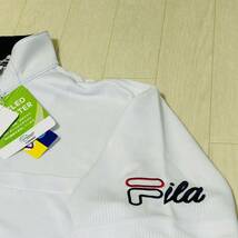 新品★フィラ ゴルフ FILA GOLF カモ柄ジャガード 吸汗速乾 半袖ハーフジップシャツ★ホワイト★サイズM★送料185円_画像3