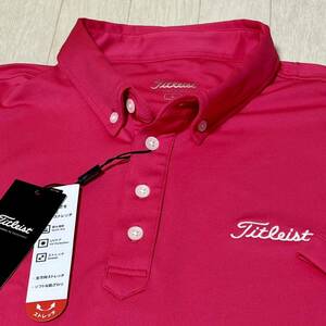 新品★タイトリスト Titleist スムース ベーシック 吸水速乾 ストレッチ 半袖ボタンダウンシャツ★PK★サイズL★送料185円