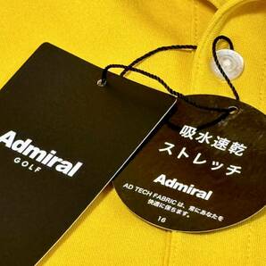 新品★アドミラル ゴルフ Admiral Golf モノクロユニオンジャック 吸水速乾 半袖ポロシャツ/YEL/サイズL/送料185円の画像5