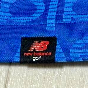 新品★ニューバランス ゴルフ New Balance Golf ブロックボーダーロゴ柄 吸汗速乾 半袖ポロシャツ★ブルー★サイズ5(L)★送料185円の画像4