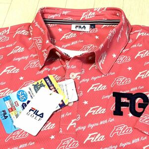 新品★フィラ ゴルフ FILA GOLF POPロゴプリント 吸汗速乾 接触冷感 半袖ポロシャツ★ピンク★サイズ3L★送料185円