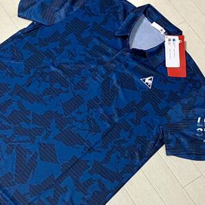 新品★ルコック le coq sportif グラフィック柄 吸汗速乾 半袖ポロシャツ★ネイビー★サイズL★送料185円の画像2