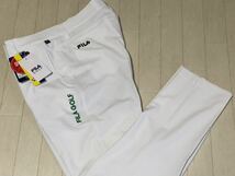 新品★フィラ ゴルフ FILA GOLF ロゴ刺繍 吸汗速乾 9分丈 ストレッチ テーパードパンツ★春夏★ホワイト★w82★送料185円_画像1