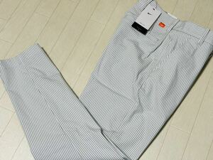  новый товар * Nike Golf NIKE GOLF полоса рисунок Dri-FITsia футбол ткань стрейч брюки / весна лето / серый × белый / размер 32(w81)/ стоимость доставки 185 иен 