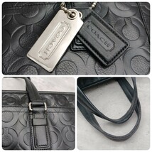 美品 COACH コーチ オプアート メンズ シグネチャーエンボス ビジネスバッグ ブリーフケース 70253 A4収納可能 PC収納可能 大容量 ブラック_画像7