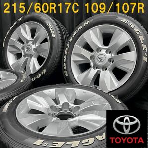 美品★215/60R17C 109/107R GOODYEAR EAGLE NASCAR#1&トヨタ純正アルミ 4本 B231228-B1 200系ハイエース/6H 139.7/検:ホイールプラドサーフの画像1