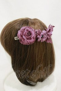 Victorian maiden / 別珍フェアリーローズヘアクリップ Heliotrope H-24-03-22-003-CL-AC-NS-ZH