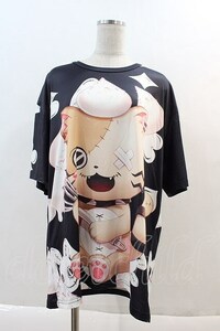 NieR Clothing / ももしき×NieR Clothingコラボ総柄カットソー 黒Ｘ白Ｘブラウン I-24-03-22-031-PU-TO-HD-ZI