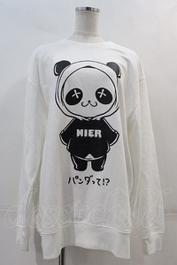 NieR Clothing / rice field middle san Panda sweatshirt white X black I-24-04-05-008-PU-TO-HD-ZI